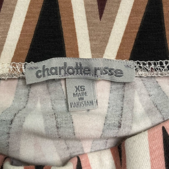 Charlotte Russe pencil skirt size xs brown and pink zig zag pattern - Picture 5 of 5